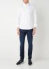 Hugo Boss pantalon donkerblauw effen denim, katoen online kopen