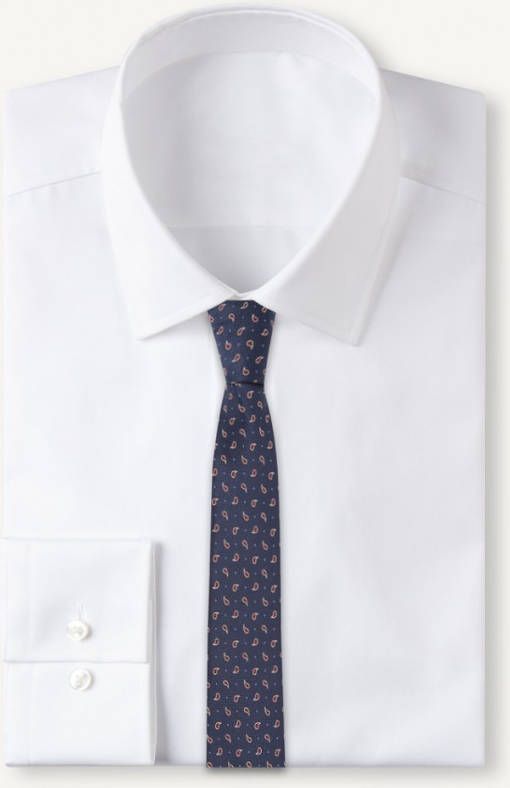 Mango Man stropdas met paisleyprint donkerblauw online kopen