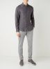 Profuomo casual overhemd grijs met bruine knopen effen linnen slim fit online kopen
