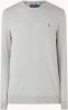 Polo Ralph Lauren Gebreide slim-fit trui van pima-katoen met speler-logo in gem&#xEA;leerd grijs Andover heather online kopen