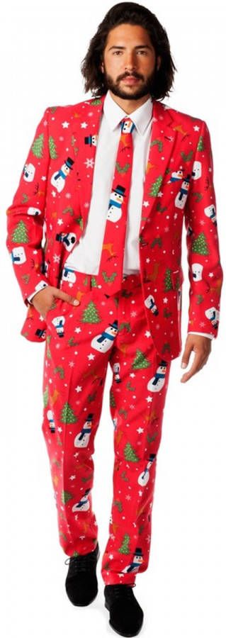 OppoSuits verkleedpak Christmaster heren polyester rood maat 46 online kopen