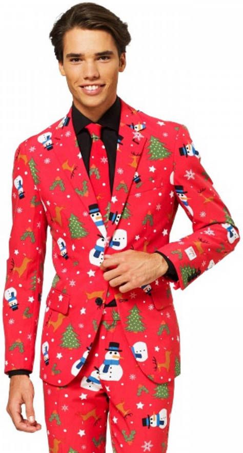 OppoSuits verkleedpak Christmaster heren polyester rood maat 46 online kopen