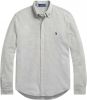 Polo Ralph Lauren Slim-fit piqu&#xE9; overhemd met spelerslogo en knoopsluiting in gem&#xEA;leerd grijs Andover heather online kopen