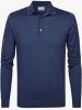 Profuomo Slim Fit Poloshirt lange mouw donkerblauw, Effen online kopen