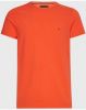 Tommy Hilfiger Slim Fit T Shirt ronde hals oranje, Effen online kopen