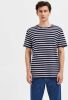 Selected Homme Blauw/wit Gestreepte T shirt Slhbriac Stripe Ss O neck Tee online kopen