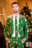 Merkloos Grote Maat Groene Business Suit Met Kerst Thema 56(3xl) Carnavalskostuums online kopen