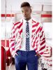 Opposuits Verkleedpak United Stripes Heren Polyester Rood/wit online kopen