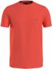 Tommy Hilfiger Slim Fit T Shirt ronde hals oranje, Effen online kopen