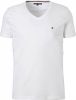 Tommy Hilfiger Slim Fit T Shirt V hals wit, Effen online kopen